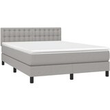  Krevet s oprugama i madracem svjetlosivi 140x190 cm od tkanine | shoptok.hr