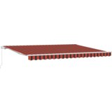 vidaXL Ročna Retraktibilna Tenda Rdeča in Rjava 450x300 cm | Shoptok.si
