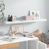vidaXL Lebdeča polica visok sijaj bela 120x23,5x3,8 cm MDF, (20765451) | Shoptok.si