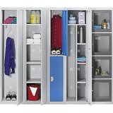 eurokraft basic Sistem garderobnih omar, z osnovnimi in dodatnimi elementi, VxŠxG 1800 x 300 x 500 mm, 1 gornja polica, 1 drog za obleke, svetlo siva, | Shoptok.si