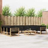  Set vanjskih sofa s jastukom 10 pcs Bijela i crna | shoptok.hr