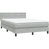  Krevet s oprugama i madracem svjetlosivi 160x220 cm baršunasti | shoptok.hr