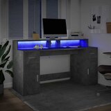  Radni stol s LED svjetlima sivi 160x55x91 cm konstruirano drvo | Eponuda.ba