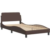  Posteljni okvir z vzglavjem rjav 100x200 cm umetno usnje, (21088969) | Shoptok.si
