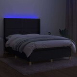  Krevet box spring s madracem LED crni 140x190 cm od tkanine | shoptok.hr