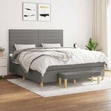  Box spring postelja z vzmetnico temno siva 160x200 cm blago, (20896040) Cene