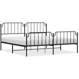  The Living Store Kovinski posteljni okvir z vzglavjem in vznožjem črn 200x200 cm - Posteljni Okvir, (21449067) | Shoptok.si