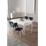 Hanah home Rasklopivi trpezarijski sto i stolice (5 delova) Exve White Anthracite | Eponuda.com