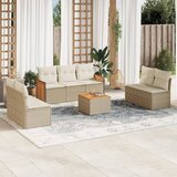  8-dijelni set vrtnih sofa od poliratana s jastucima bež | shoptok.hr