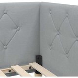 vidaXL Kotna postelja z vzmetnico Svetlo siva 90 x 190 cm blago | Shoptok.si