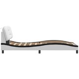  Posteljni okvir z vzglavjem bel in črn 80x200 cm umetno usnje, (21082001) | Shoptok.si