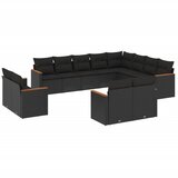  The Living Store Vrtna sedežna garnitura 12-delna z blazinami črn poli ratan - Vrtna Sedežna Garniture, (21451667) | Shoptok.si