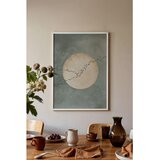Wallxpert uramljena slika 115213, pun mesec i jato ptica na sivozelenoj pozadini, 50 x 70 cm, beli ram | Eponuda.com
