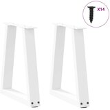  Noge za klub stolić V-oblika 2 kom Bijele 38 x (42-43,3) cm Čelik | shoptok.hr