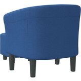  Zaobljena fotelja s tabureom plava od tkanine | shoptok.hr