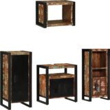 vidaXL Set namještaja za kupaonicu 4 pcs Čvrsto reciklirano drvo | shoptok.hr