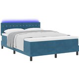  LED Box Spring Krevet Tamno plava 160 x 200 cm Baršun | shoptok.hr