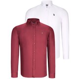 Dewberry DUO SET G725 MEN'S SHIRT-WHITE-BURGUNDY Cijene