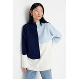 Trendyol Sweater - Blue - Relaxed fit Cene