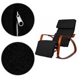 ModernHome TXRC-03 Oreh – Stol za ljuljanje s nastavljivim osloncem za noge, leseni okvir, nosilnost 120 kg | Shoptok.si