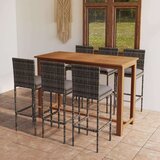  7-dijelni vrtni barski set s jastucima sivi | shoptok.hr