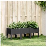 vidaXL Vrtna sadilica s nogama crna 120 x 40 x 42 cm PP | shoptok.hr