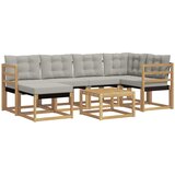 vidaXL Zunanja garnitura za sedenje 7 pcs Bela in svetlo siva, (5000280815) | Shoptok.si