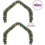  Božićna girlanda 2 pcs Zelena 40 m PVC | shoptok.hr