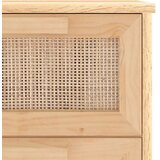  Komoda smeđa 40 x 30 x 90 cm masivna borovina i prirodni ratan | shoptok.hr