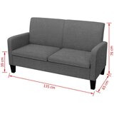  Kavč dvosed 135x65x76 cm temno sive barve | Shoptok.si
