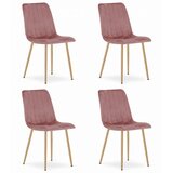 Lava stolica - ružičasti baršun / noge u boji drveta x 4 | shoptok.hr