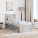  Okvir za krevet s uzglavljem Betonska siva 75 x 190 cm | shoptok.hr