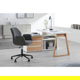 Stylife kotna pisalna miza leseni material bela, hrast artisan | Shoptok.si