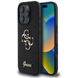 Guess PU Fixed Glitter 4G Metal Logo Zadní Kryt pro iPhone 16 Pro Max Black Ovitek za telefon Vijolična Cene