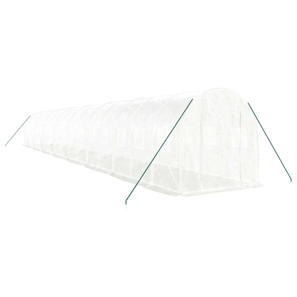  Staklenik s čeličnim okvirom bijeli 32 m² 16 x 2 x 2 m | shoptok.hr