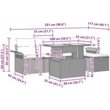  Vrtna sedežna garnitura z blazino 6 pcs Črna Poly ratan, (5000145506) | Shoptok.si