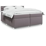 The Living Store Box spring postelja z vzmetnico siva 200x200 cm umetno usnje - Box Spring Postelja, (21428082) Cene