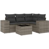 Maison Chic Seti vrtnega pohištva - Vrtna garnitura - Vrtni pohištvo set 5-delna z blazinami siv poli ratan, (21818428) | Shoptok.si