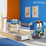  Dječji krevet ACMA s motivom, bočna sonoma + ladica 180x80 cm 38 Policija | shoptok.hr