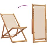  Sklopive stolice za plažu 2 kom od tkanine i masivnog drva bež | Eponuda.ba