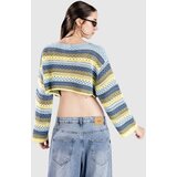 24COLOURS 41352 Striped Crochet Pulover striped | Shoptok.si