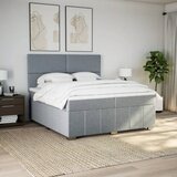  Krevet s oprugama i madracem svjetlosivi 200 x 200cm od tkanine | shoptok.hr