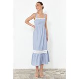 Trendyol Blue Waist Opening Guipure Detailed Maxi Woven Dress | shoptok.hr