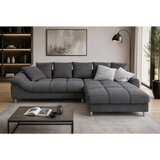 CARRYHOME SEDEŽNA GARNITURA, tkanina temno siva | Shoptok.si