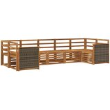  Set vanjskih sofa 6 kom. Prirodna Čvrsto drvo akacije Smeđa | shoptok.hr