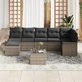  Sjedeća garnitura za vrt s jastukom 8 pcs Siva Poli ratan | shoptok.hr