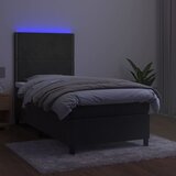  box spring s madracem LED tamnosivi 90x200 cm baršun | shoptok.hr