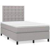 vidaXL Boxspring postelja z vzmetnico svetlo siva 120x190 cm blago | Shoptok.si