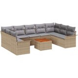  10-dijelni set vrtne sofe s jastučićima bež poli ratan akacija 2-sjedalna vrtna sofa s pohranom i jastučićima bež poli ratan | shoptok.hr