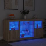  Komoda s LED svjetlima boja hrasta sonome 142,5x37x67 cm | shoptok.hr